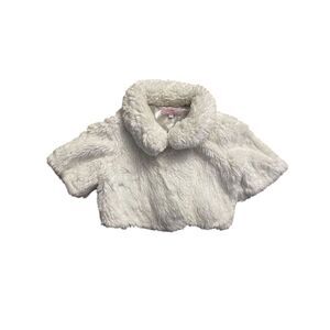 Ted Baker Girls Faux Fur Shrug Jacket White Size 5 Formal Wear